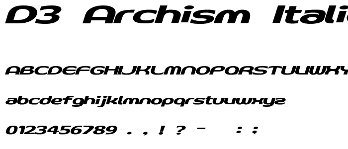 D3 Archism Italic font